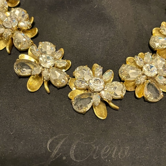 Crystal and Gold Flower Statement Necklace J. Crew - Picture 6 of 6